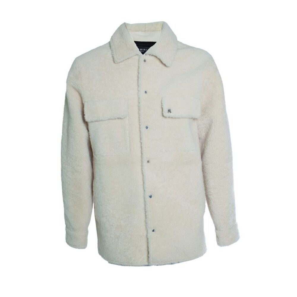 Amiri, logo print shearling jacket